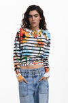 Blusa Tejida Estampado Desigual Dama