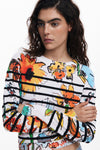 Blusa Tejida Estampado Desigual Dama