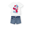 Conjunto Blusa Algodon Con Short Mezclilla De Bebé De Niña -Bci Boboli M238047