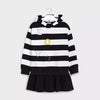 Vestido Manga Larga Con Gorro Rayas Negro Junior Niña Mayoral M7976