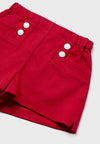 Conjunto Short Satinado De Algodon Rojo Blusa M/C Niña Con Perros Bco-Rojo Bebe Niña Mayoral M1004
