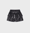 Conjunto Blusa M/L Con Scrunchie Crd-Negro y Short Falda Polipiel Negro Niña Mayoral M4006