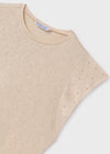 Blusa Tirantes Tachuelas Almendra Junior Niña Mayoral M6019 MAYORAL