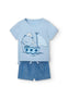 Conjunto Playera M/C Short Azul Bebe Niño -Bci Boboli M108155