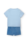 Conjunto Playera M/C Short Azul Bebe Niño -Bci Boboli M108155 Boboli