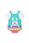 Conjunto Pañalero Tejido Con Camiceta M/C Algodon De Bebé Unisex -Bci Boboli M118112 Boboli