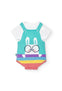 Conjunto Pañalero Tejido Con Camiceta M/C Algodon De Bebé Unisex -Bci Boboli M118112