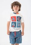 Conjunto Marinero Playera M/C Con Short Felpa Niño Boboli M338059 Boboli