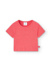 Blusa Better Cotton Canalé Color Coral De Niña -Bci Boboli M498034