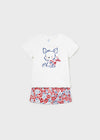 Conjunto Bermuda Estampada Rojo Bebe Niña Mayoral M1234 MAYORAL