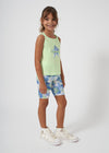 Shorts Ciclista Menta Estampado Junior Niña Mayoral M6264 MAYORAL