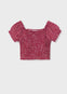 Blusa Nido De Abeja Color Vino Junior Niña Mayoral M6104