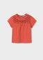 Blusa M/C Combinada Bordado Color Ladrillo Junior Niña Mayoral M6005