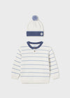 Sueter Rayas Con Gorro Color Crema Mayoral M2312 MAYORAL