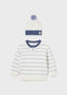 Sueter Rayas Con Gorro Color Crema Mayoral M2312