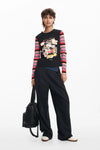 Blusa M/L Patchmickey, Negro, M24Wwtka2 Dama Desigual DESIGUAL
