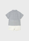 Conjunto Bermuda Con Camisa Manga Corta Vestir Azul Mayoral M1251 MAYORAL