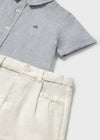 Conjunto Bermuda Con Camisa Manga Corta Vestir Azul Mayoral M1251 MAYORAL