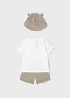 Conjunto Short Con Playera Manga Corta Y Gorro Lienzo Mayoral M1651 MAYORAL