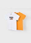 Set 2 Playeras M/C Athletics Naranja Niño Mayoral M3040 MAYORAL