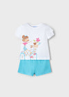 Conjunto Short Punto Fantasia Azul Niña Mayoral M3211 MAYORAL