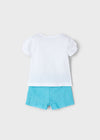 Conjunto Short Punto Fantasia Azul Niña Mayoral M3211 MAYORAL
