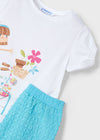 Conjunto Short Punto Fantasia Azul Niña Mayoral M3211 MAYORAL