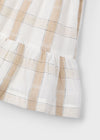 Vestido Cuadros Lino Canela Niña Mayoral M3922 MAYORAL