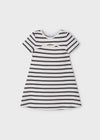 Vestido Rayas Bco-Antrac Niña Mayoral M3924 MAYORAL