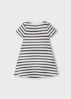 Vestido Rayas Bco-Antrac Niña Mayoral M3924 MAYORAL