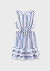 Vestido Rayas Azul Junior Niña Mayoral M6982 MAYORAL
