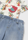 Conjunto Short Mezclilla Playera M/C Estampado Bebe Niño Mayoral M1216 MAYORAL