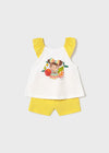 Conjunto Short Aplique Amarillo Bebe Niña Mayoral M1234 MAYORAL