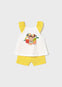 Conjunto Short Aplique Amarillo Bebe Niña Mayoral M1234