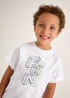 Playera M/C Embossed "Fun" Blanco Niño Mayoral M3027 MAYORAL