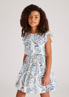 Vestido Viscosa Estampado Azul Junior Niña Mayoral M6975 MAYORAL