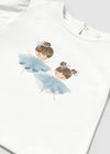 Conj, Blusa M/C Vestir Crd-Cielo Con Falda Plisada Cielo Bebe Niña Mayoral