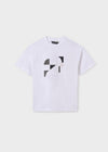 Conjunto Playera M/C Embossed Blanco Con Bermuda "Athletics" Negro Junior Niño Mayoral M6002 M6209 MAYORAL
