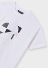 Conjunto Playera M/C Embossed Blanco Con Bermuda "Athletics" Negro Junior Niño Mayoral M6002 M6209 MAYORAL