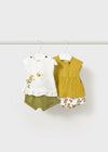 Conjunto Shorts Algodon 4 Piezas Oliva Bebe Niña Mayoral M1664 MAYORAL