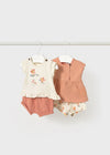 Conjunto Shorts Algodon 4 Piezas Coral Bebe Niña Mayoral M1664 MAYORAL