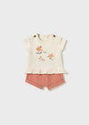 Conjunto Shorts Algodon 4 Piezas Coral Bebe Niña Mayoral M1664 MAYORAL