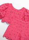 Conjunto Short Bordado Fucsia Niña Abelylula M5231 ABEL Y LULA
