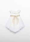 Vestido Tul Plumeti Flocado Blanco Abelylula M5006 ABEL Y LULA
