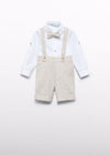 Conjunto Vestir Bermuda Tirantes Beige Niño Abelylula M5202 ABEL Y LULA