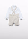 Conjunto Vestir Bermuda Tirantes Beige Niño Abelylula M5202 ABEL Y LULA