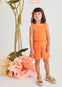 Conjunto Short Crepe Volantes Naranja Niña Abelylula M5232