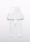 Conjunto Pantalon Saten Blanco Niña Abelylula M5233 ABEL Y LULA
