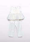 Conjunto Pantalon Saten Blanco Niña Abelylula M5233 ABEL Y LULA
