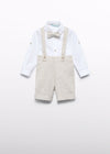 Conjunto Vestir Bermuda Tirantes Beige Niño Abelylula M15202 ABEL Y LULA